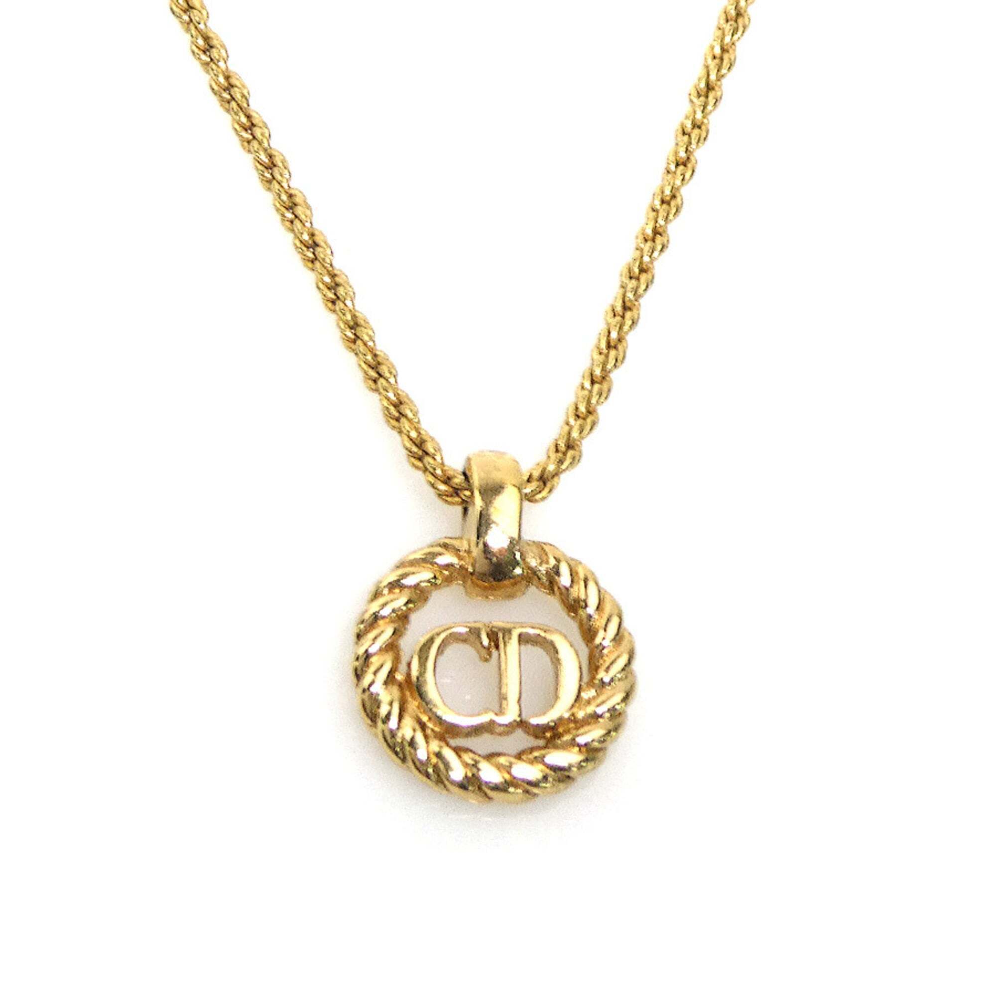 Christian Dior Necklace, Metal, Gold, Women's, H32156